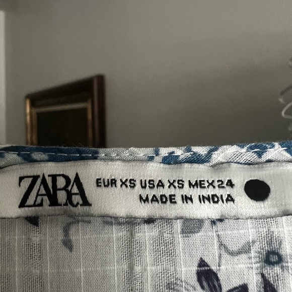 Zara Blue and White Floral Maxi Dress - Picture 4 of 5